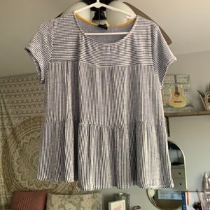 Blue and white stripe shirt